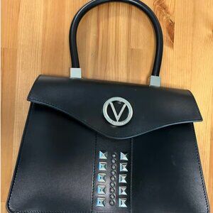 Valentino by Mario Valentino Melanie Studded Leather Satchel Black